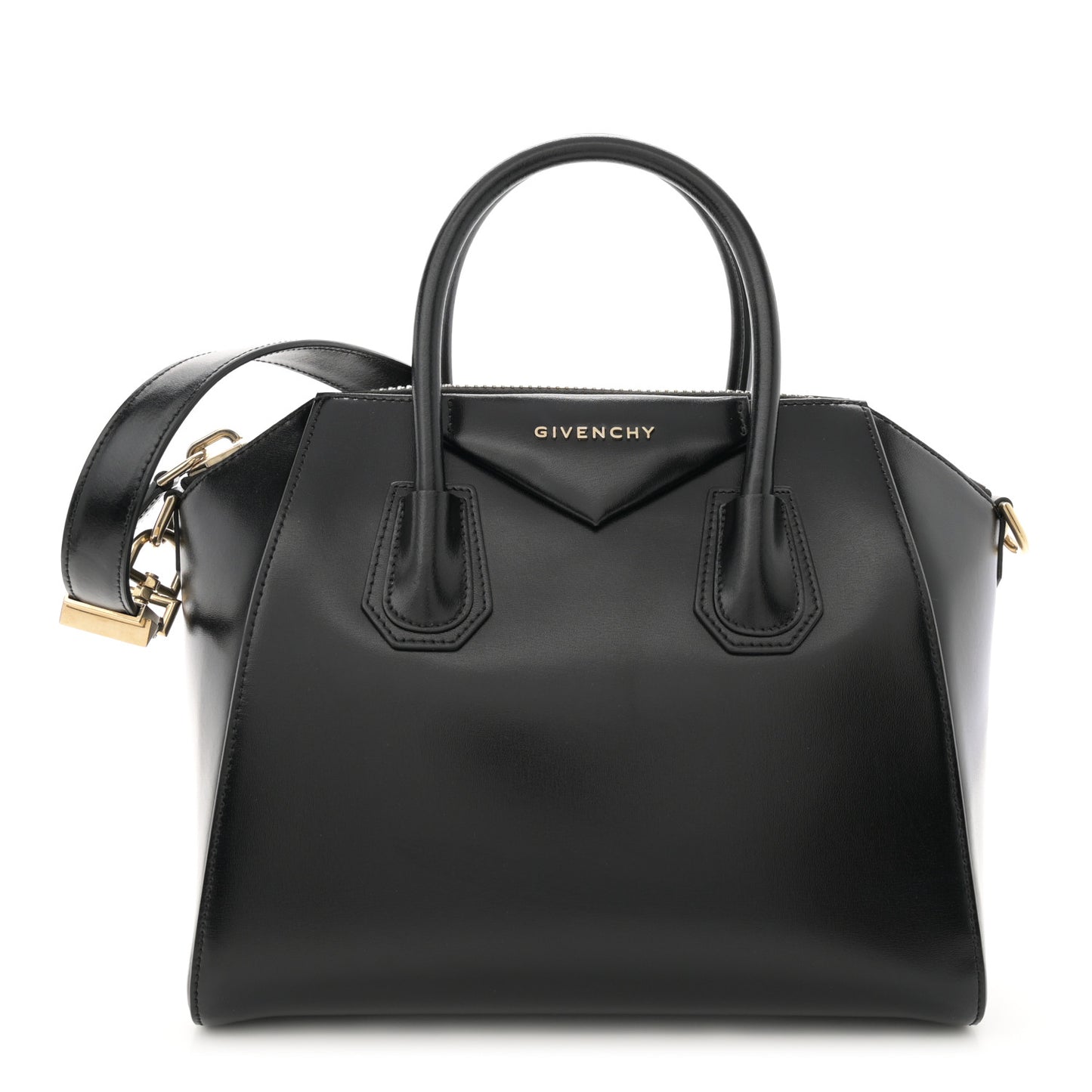 Shiny Lord Calfskin Small Antigona Black