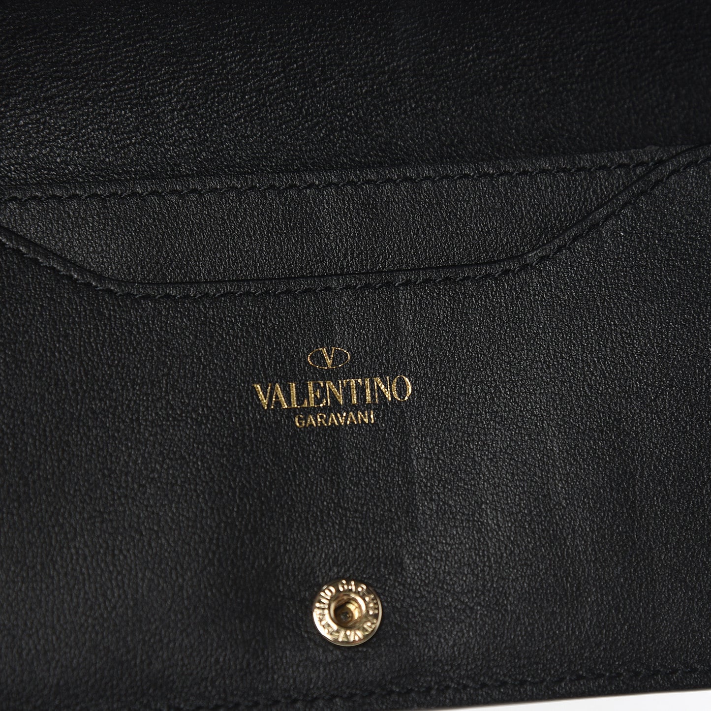 Vitello Rockstud Flap Wallet Black