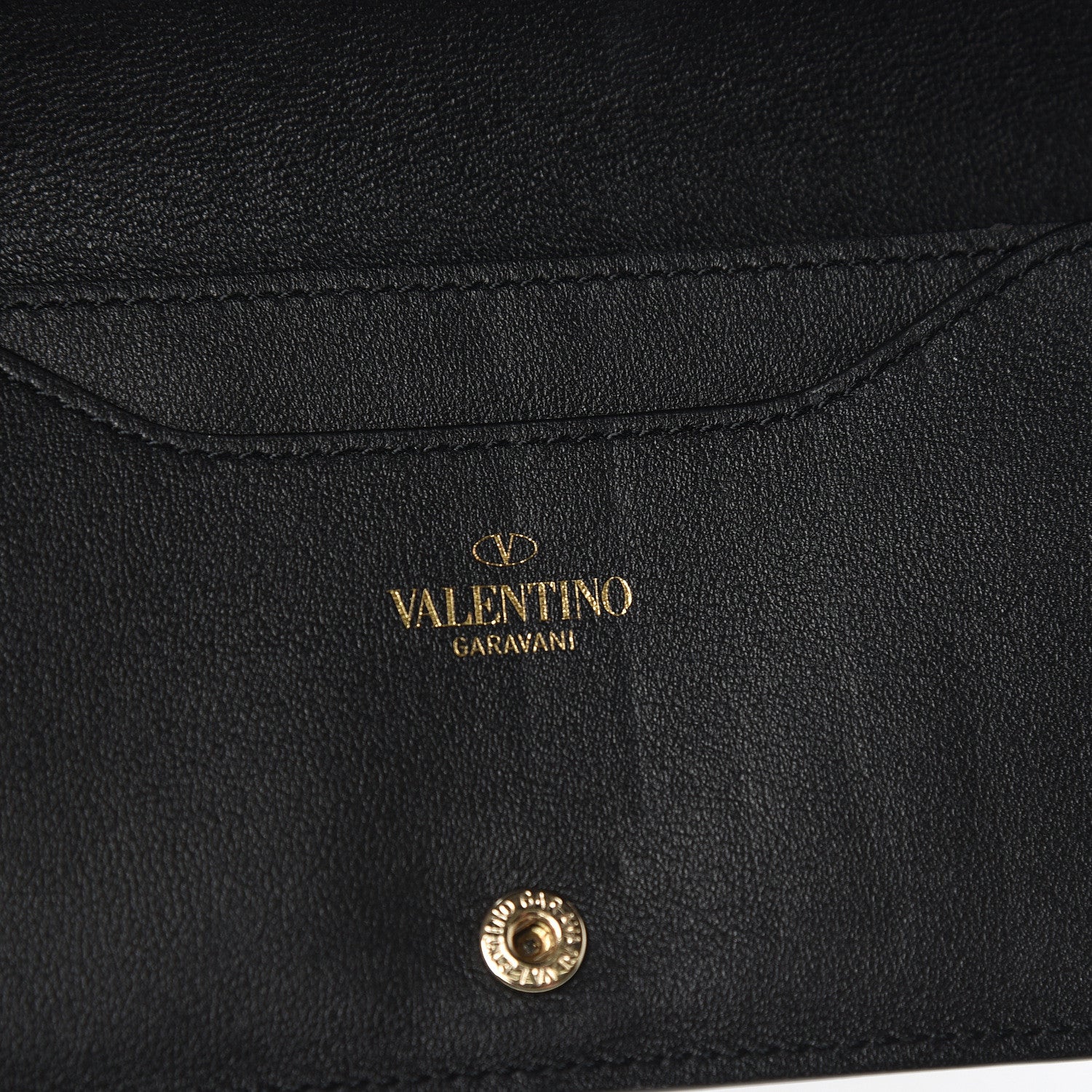 Valentino Garavani Vitello Rockstud Flap Wallet Black 8 of 10