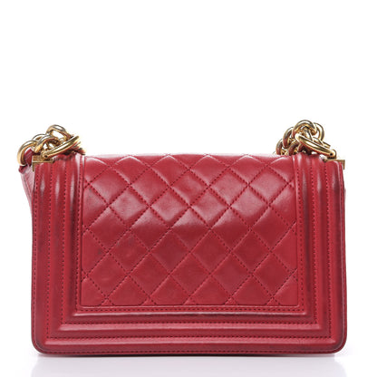 Chanel Lambskin Quilted Small Boy Flap Dark Red 10 of 20