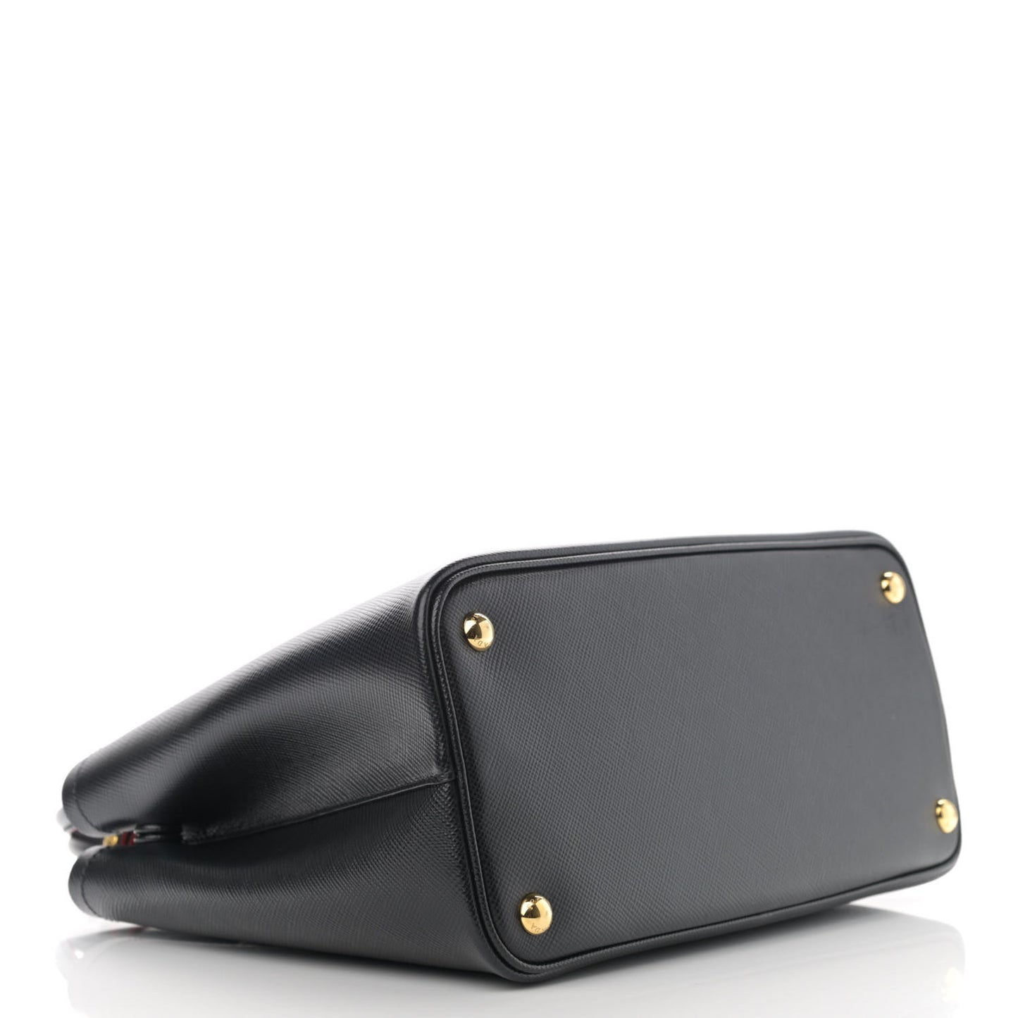 Saffiano Cuir Small Double Bag Black Fuoco