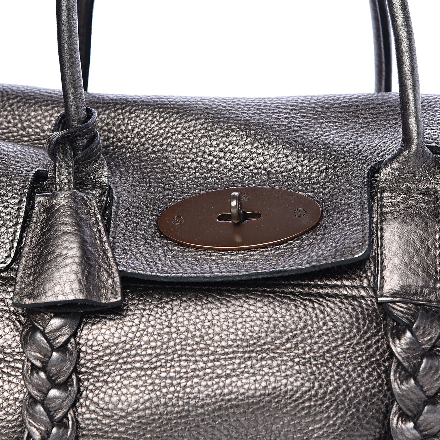 Mulberry Metallic Classic Grain Braided Bayswater 10 of 12