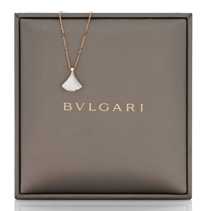 Bulgari 18K Rose Gold Diamond Mother of Pearl Small Divas' Dream Pendant Necklace 5 of 5