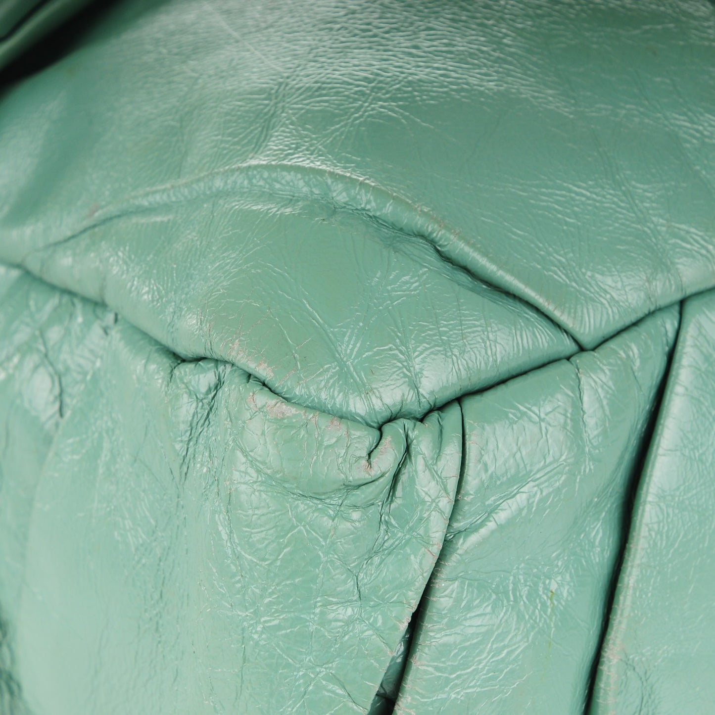 Glazed Calfskin Twisted Maxi Flap Green