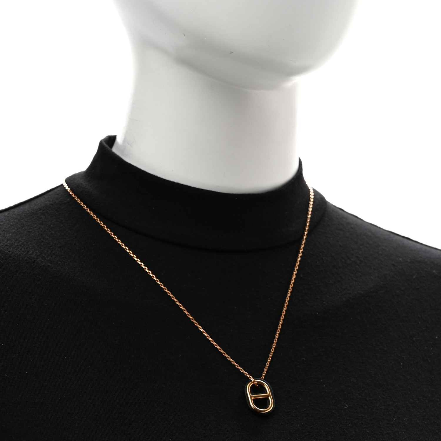 Hermes Swift O'Maillon Pendant Necklace Black 2 of 8