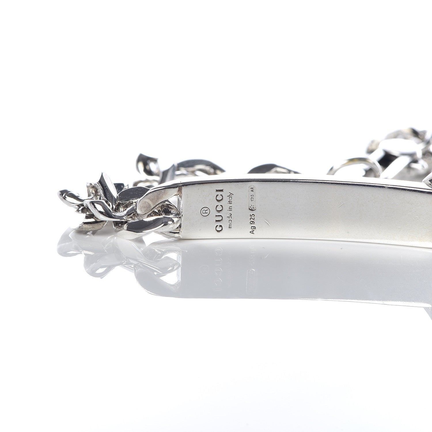 Gucci Sterling Silver GucciGhost Hamlet Skull ID Chain Bracelet 5 of 5