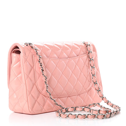 Chanel Patent Quilted Jumbo Double Flap Pink 3 of 11