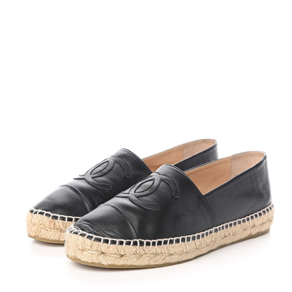 Chanel Lambskin CC Espadrilles 39 Black 3 of 11