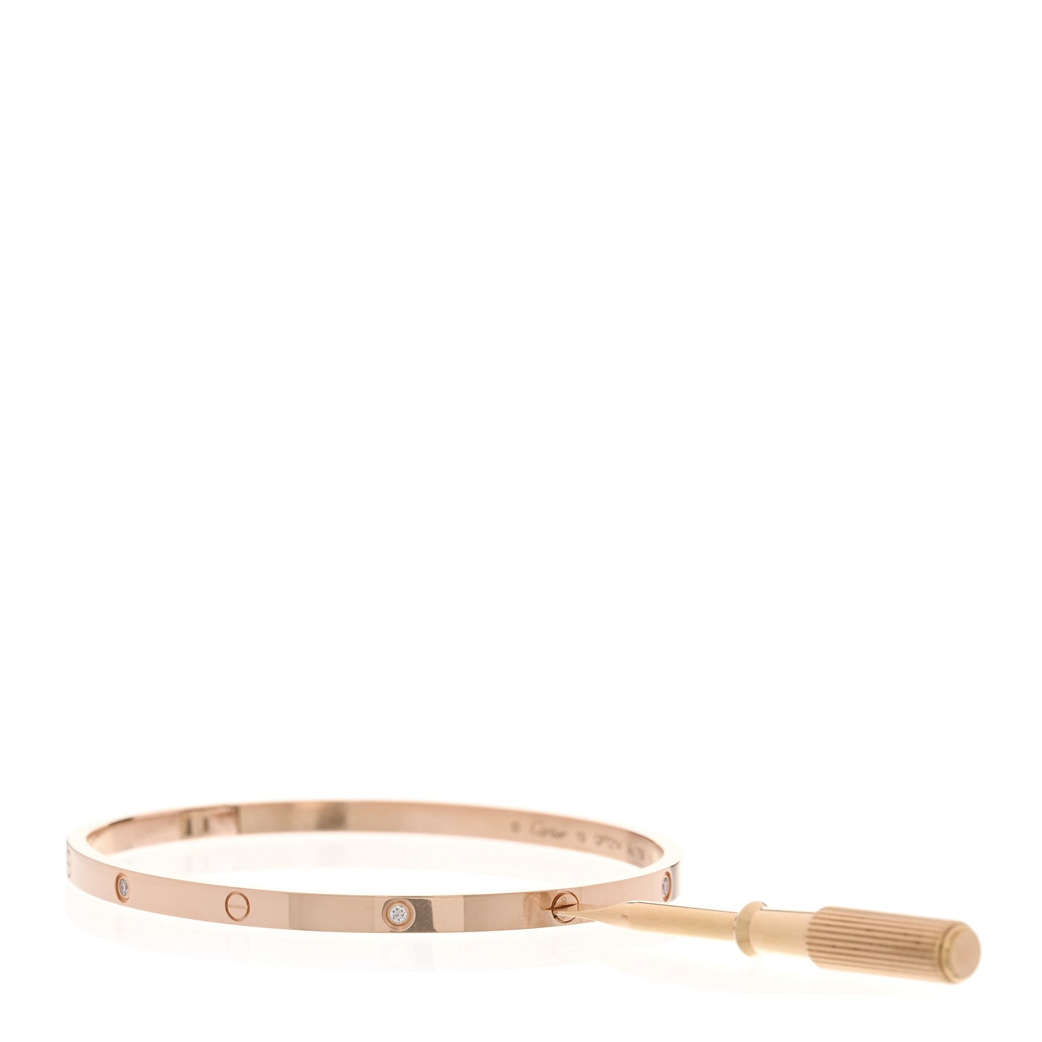 Cartier 18K Pink Gold 6 Diamond Small LOVE Bracelet 19 3 of 9