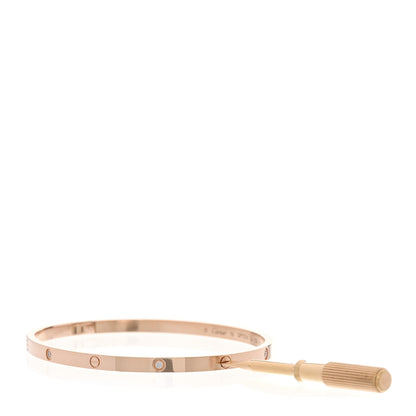Cartier 18K Pink Gold 6 Diamond Small LOVE Bracelet 19 3 of 9