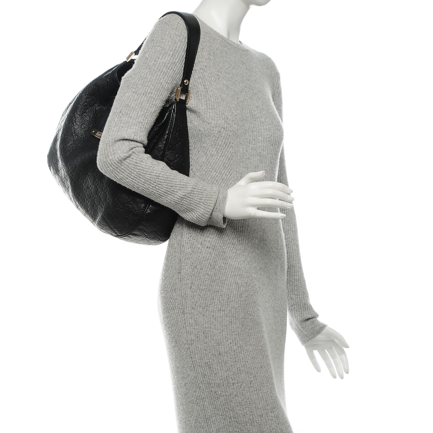 Gucci Guccissima Large New Ladies Web Hobo Black 2 of 7