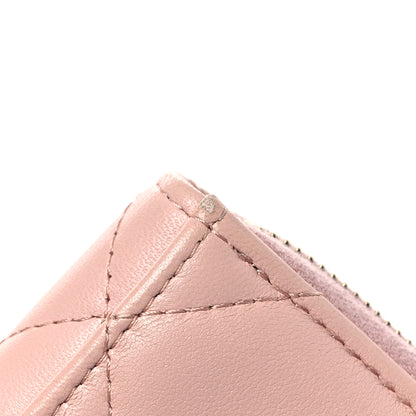 Chanel Lambskin Quilted Chanel 19 Vertical Zip Card Holder Wallet Light Pink 10 of 10