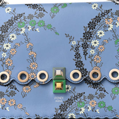 Fendi Vitello Liberty Japanese Blossom Scalloped Studded Grommet Kan I Shoulder Bag Nebula Multicolor 8 of 10