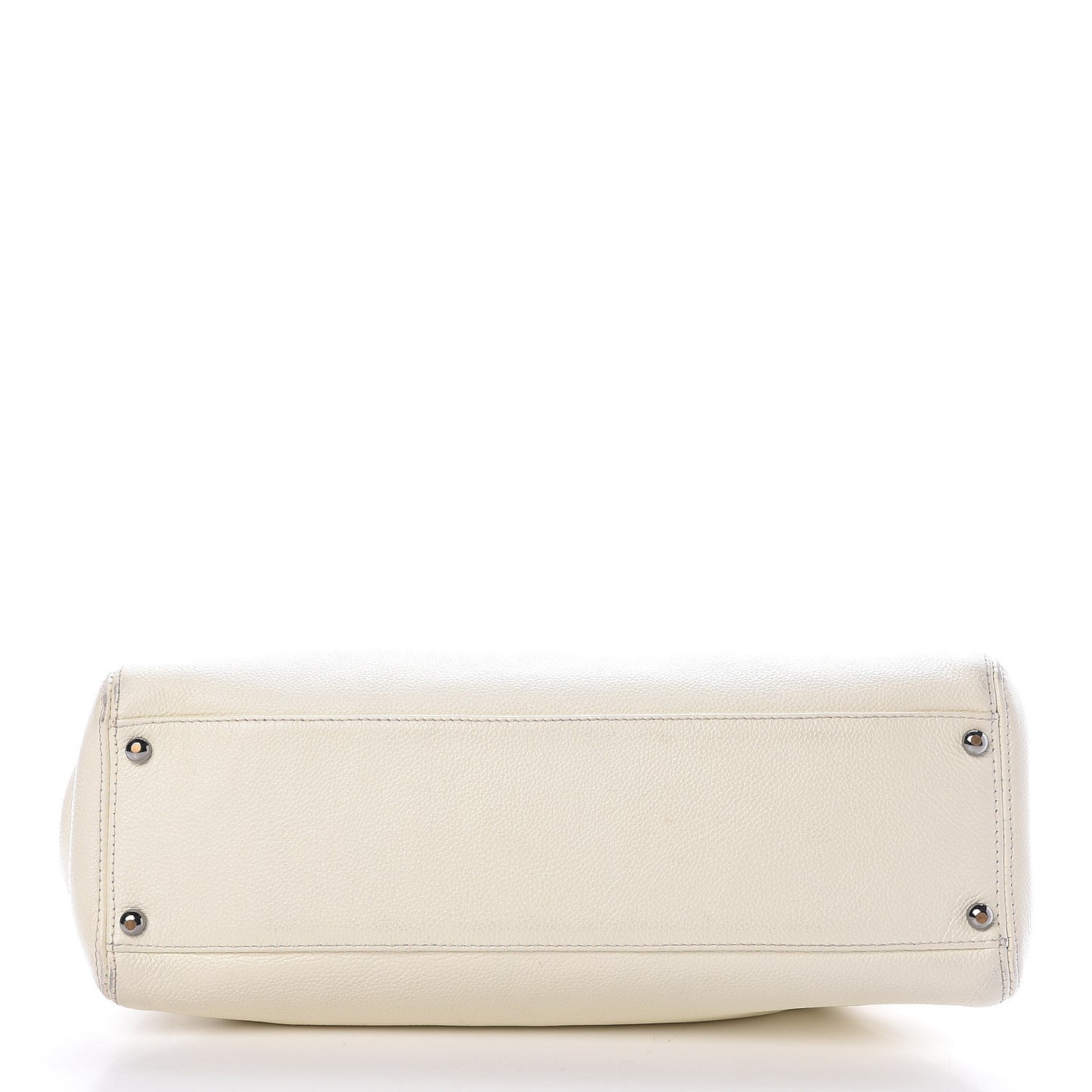 Calfskin Mademoiselle Lock Cerf Shopper Tote White