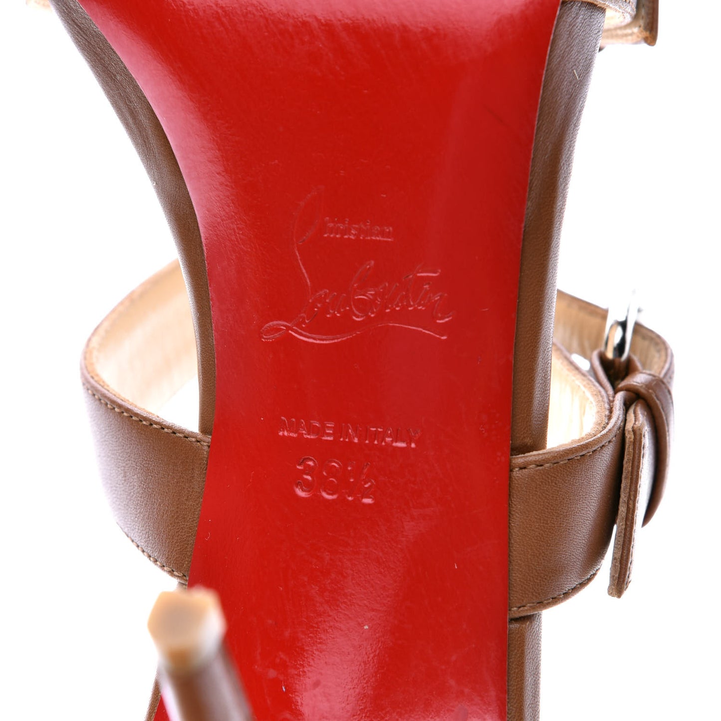 Nappa Open Toe Buckle 85 Sandals 38.5 Safari