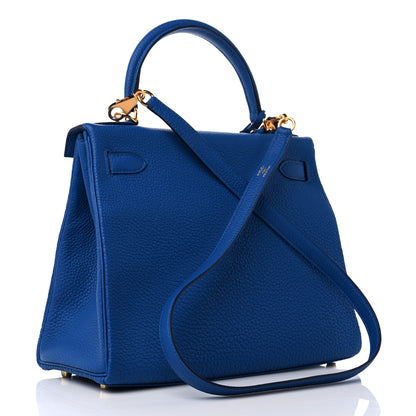 Hermes Togo Kelly Retourne 28 Bleu France 2 of 9