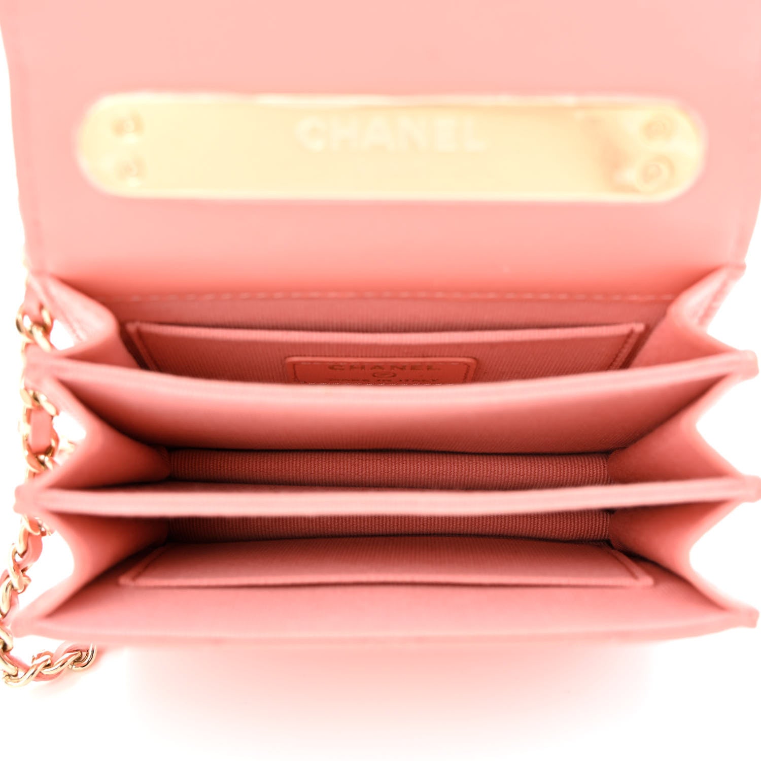 Chanel Lambskin Quilted Top Handle Flap Clutch With Chain Pink 5 of 11