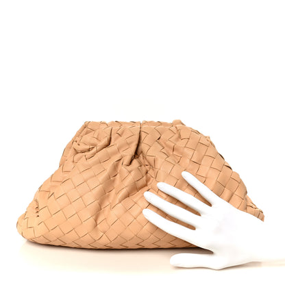 Bottega Veneta Nappa Maxi Intrecciato The Pouch Oversized Clutch Almond 2 of 11
