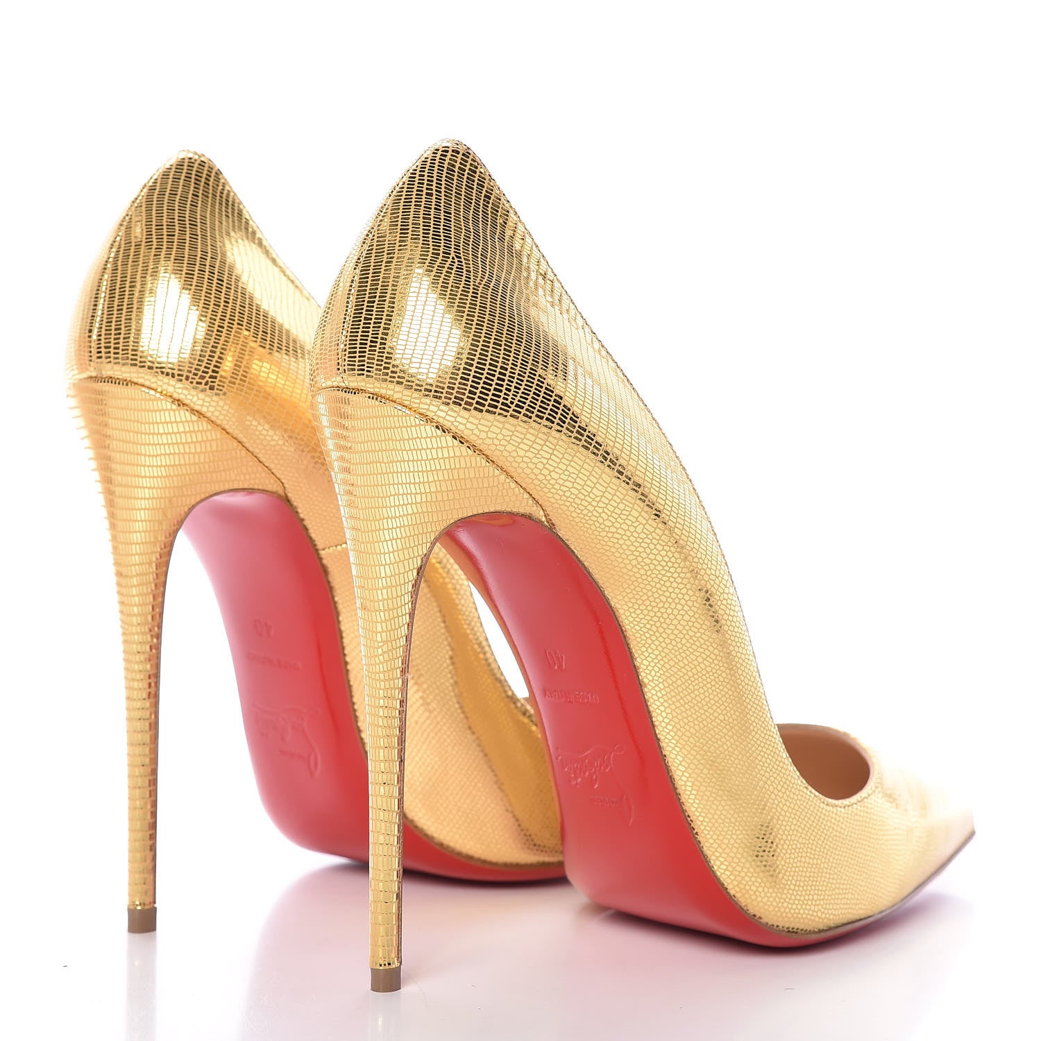 Christian Louboutin Laminato Dino So Kate 120 Pumps 40 Gold 4 of 8