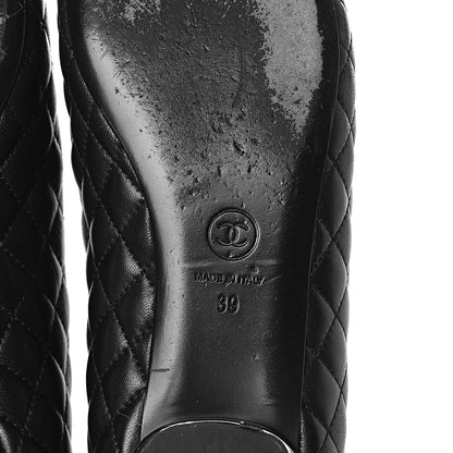 Chanel Lambskin Quilted CC Cap Toe Ballerina Flats 39 Black 6 of 11
