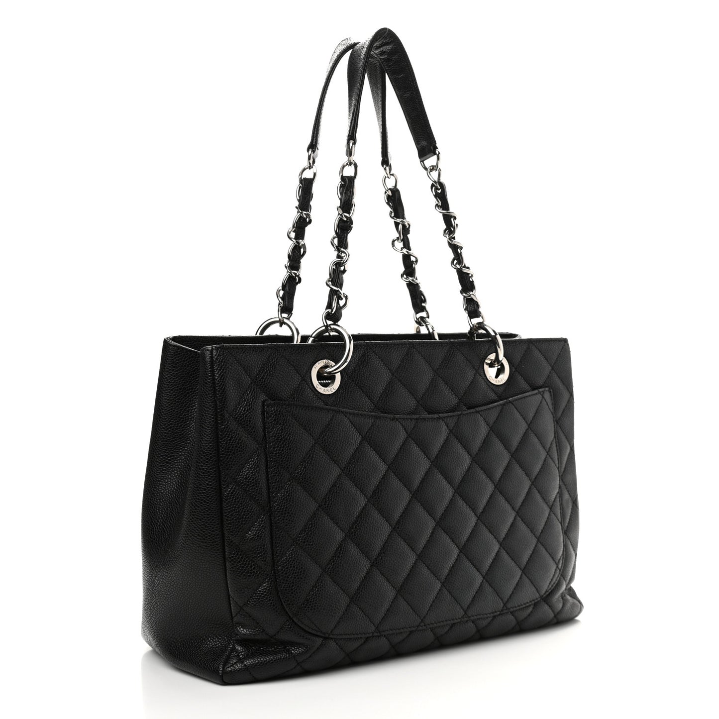 Caviar Quilted Grand Shopping Tote GST Black