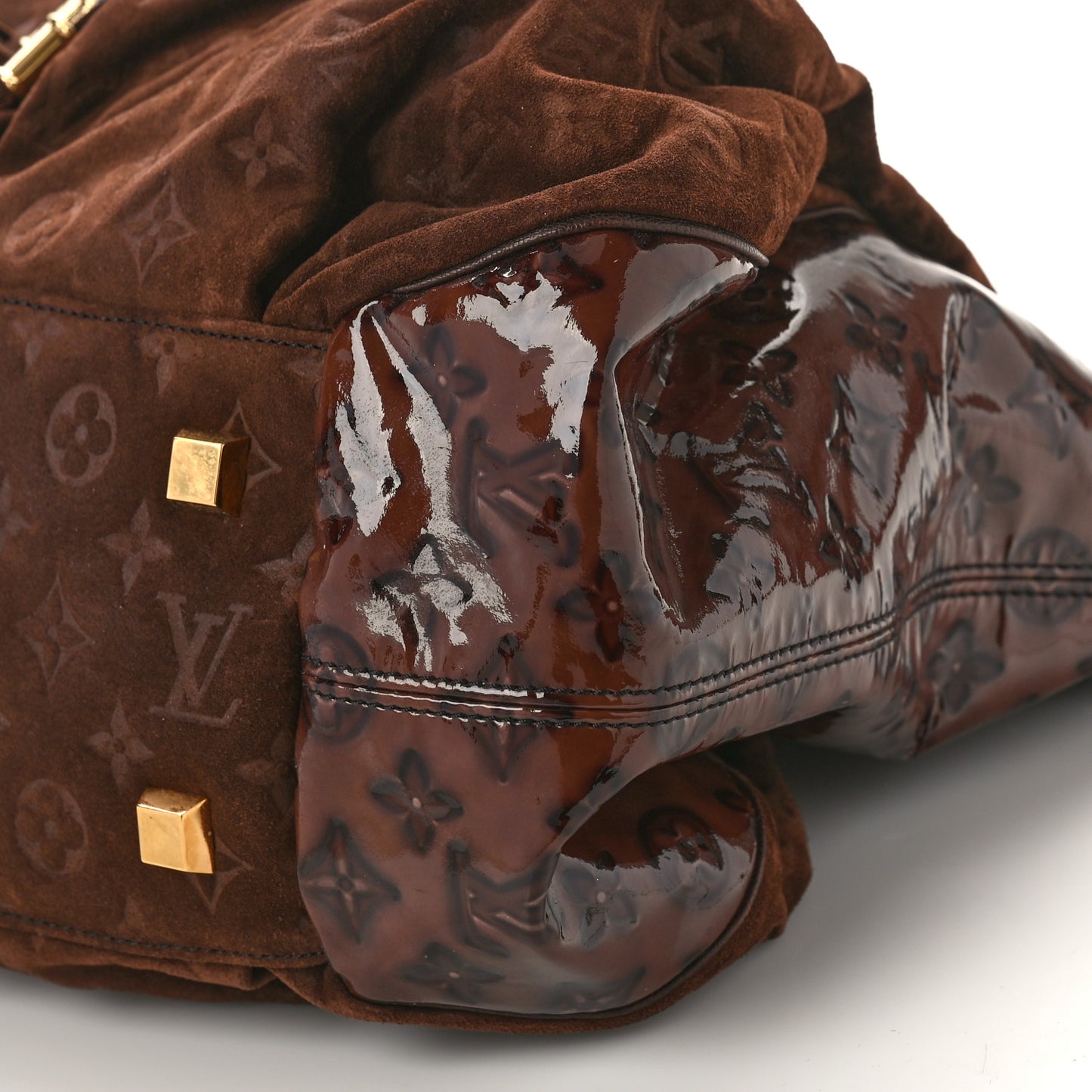Suede Patent Monogram Irene Espresso