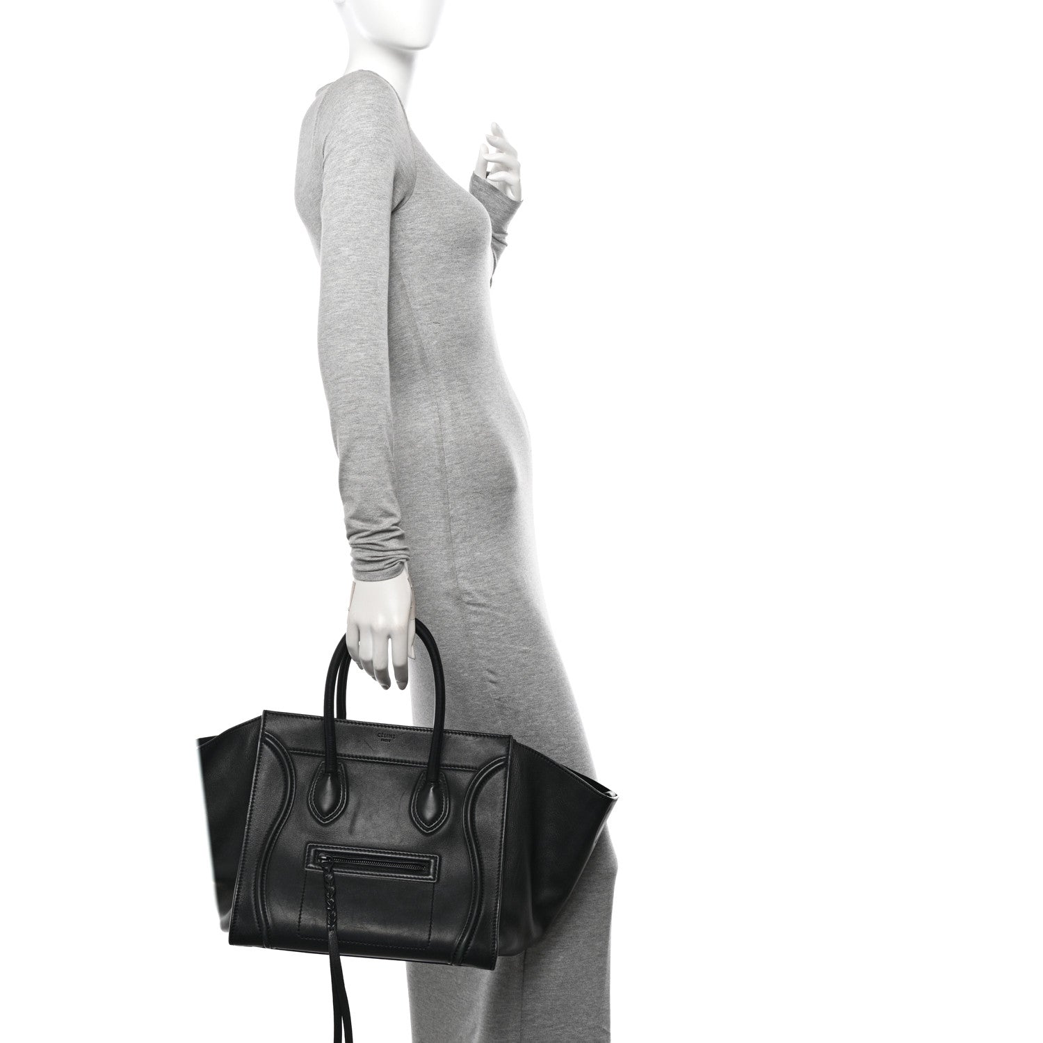 Celine Smooth Calfskin Medium Phantom Luggage Black 2 of 11