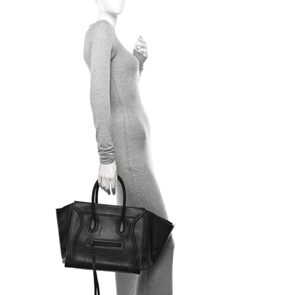 Celine Smooth Calfskin Medium Phantom Luggage Black 2 of 11