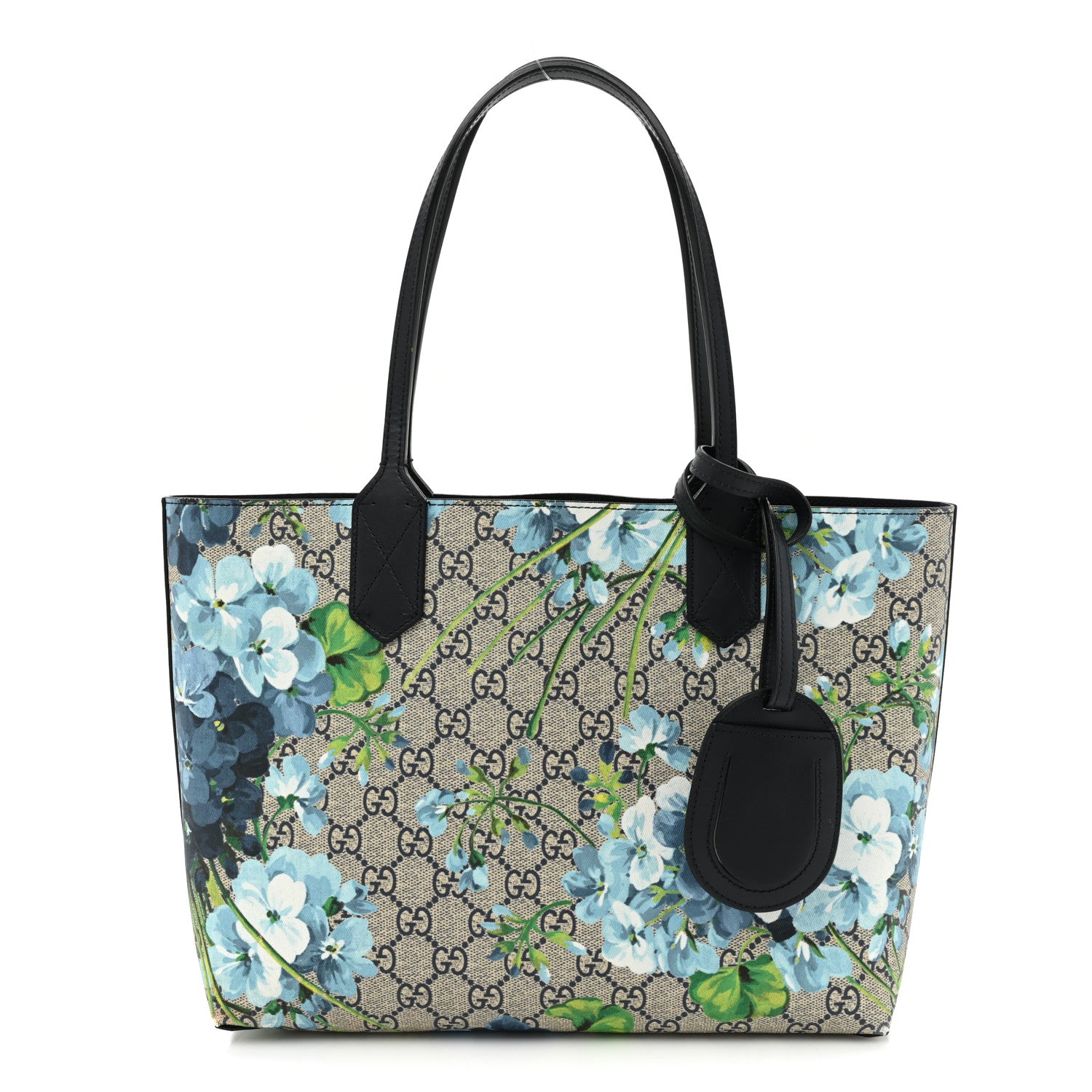 Gucci GG Supreme Monogram Blooms Small Reversible Tote Beige Blue Navy 1 of 23