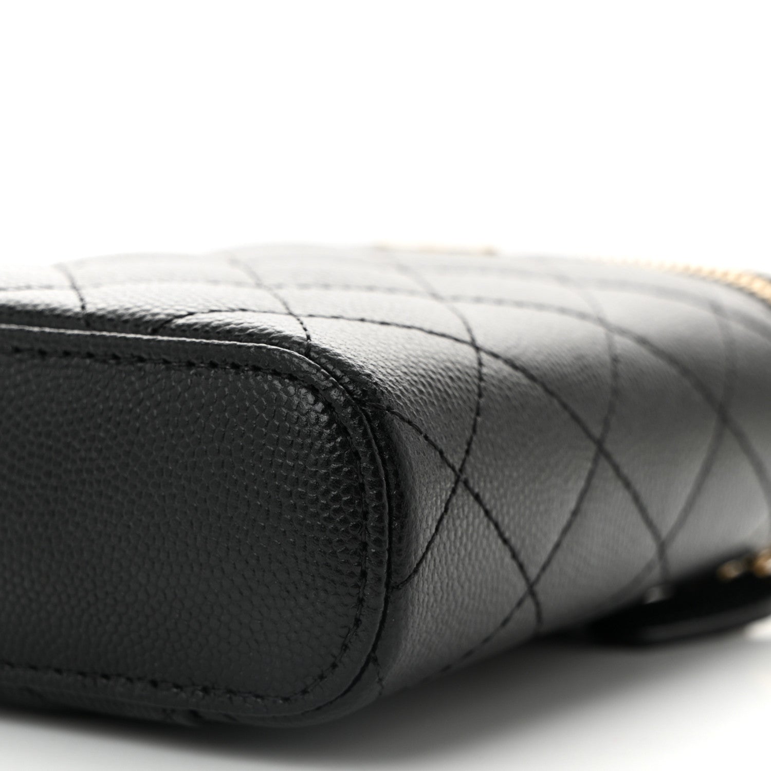 Chanel Caviar Quilted Small Vertical Coco Beauty Vanity Case With Chain Black 9 of 10