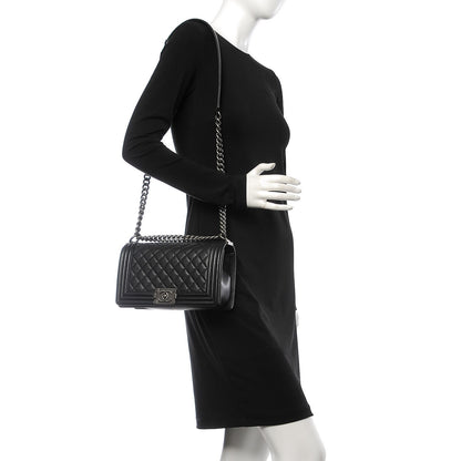 Chanel Caviar Quilted Medium Boy Flap Black 2 of 7