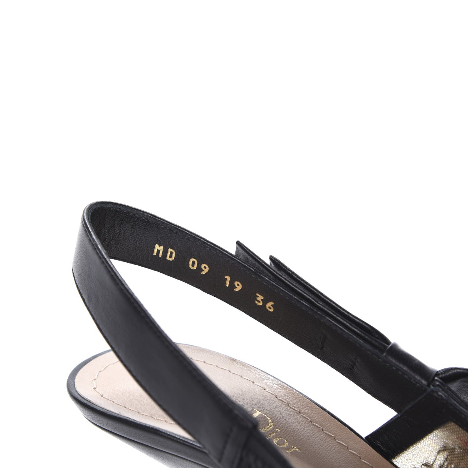 Christian Dior Embroidered Calfskin Beaded Sweet D Sling-Back Pumps 36 Black Turquoise 8 of 9