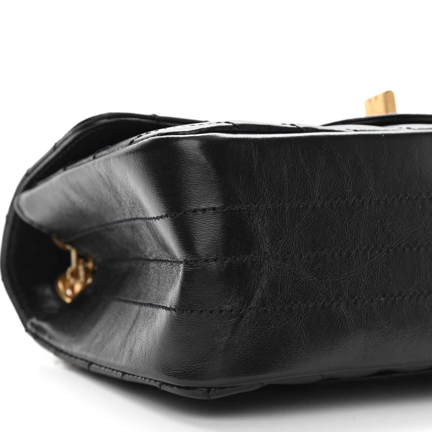 Aged Calfskin Chevron Quilted 2.55 Reissue Mini Flap Black