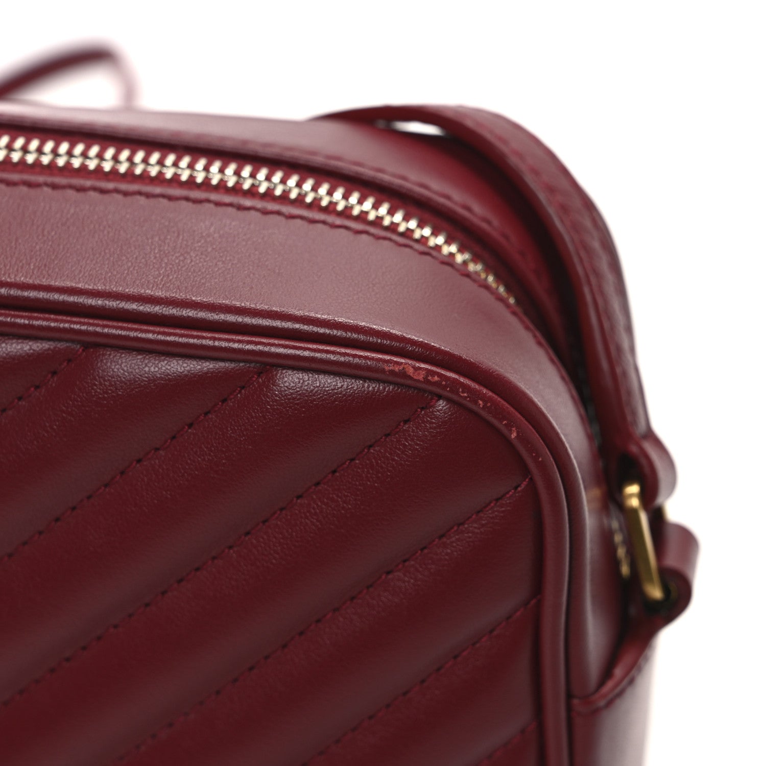 Saint Laurent Calfskin Matelasse Monogram Lou Camera Bag Opyum Red 12 of 12