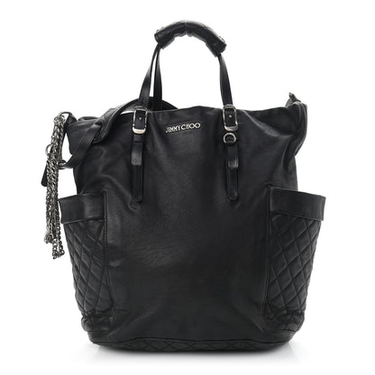 Jimmy Choo Lambskin Chain Embellished Blare Tote Black 1 of 23