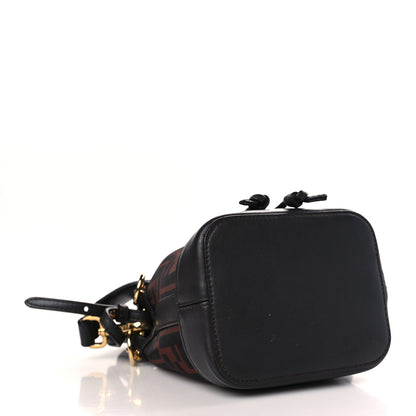 Fendi Mesh Vitello Grace F is Fendi FF 1974 Mini Mon Tresor Bucket Bag Marrone Black Ebano 4 of 8