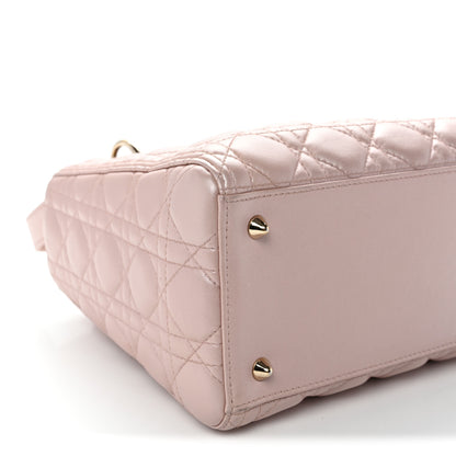 Christian Dior Pearly Lambskin Cannage Medium Lady Dior Lotus 9 of 11