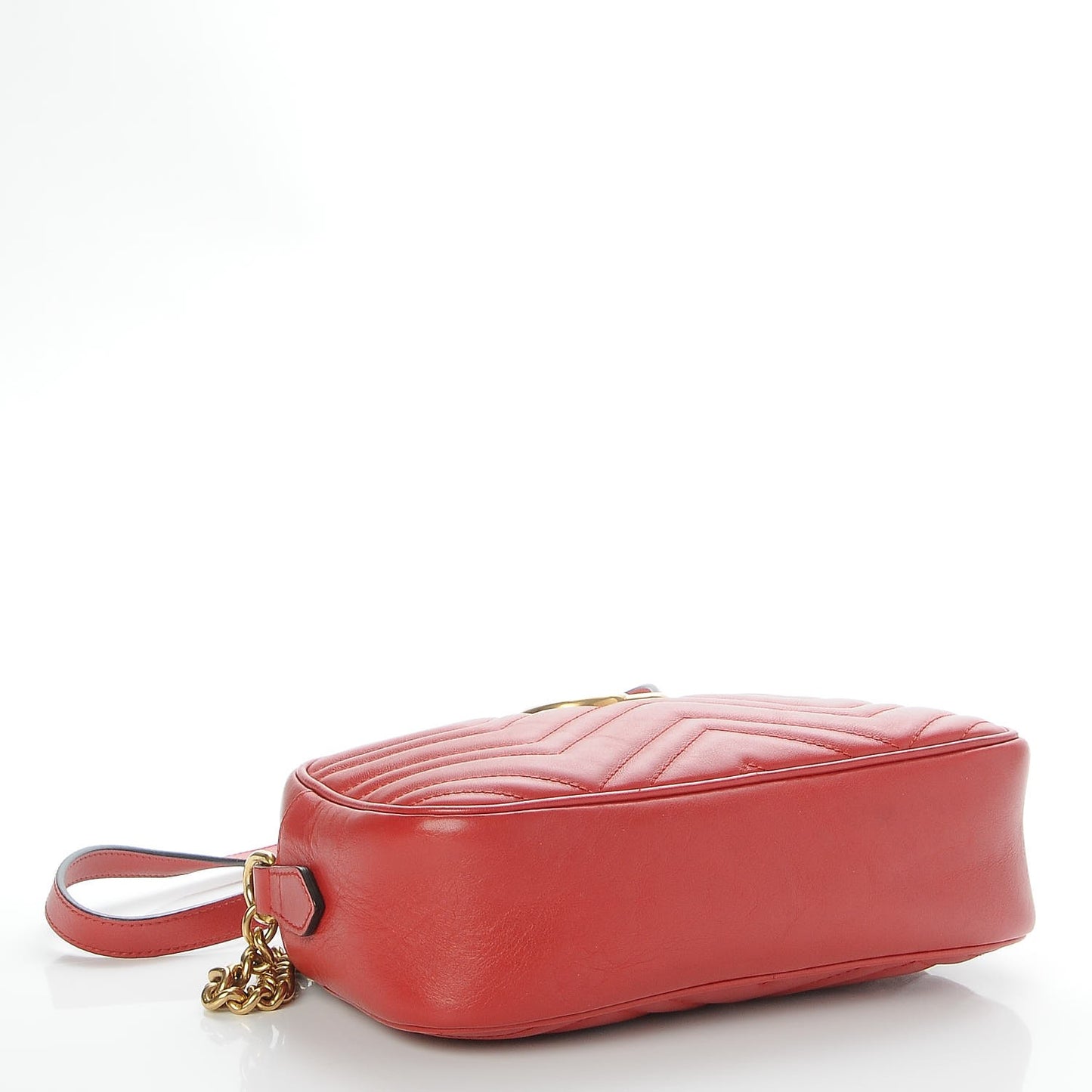 Calfskin Matelasse Small GG Marmont Chain Shoulder Bag Hibiscus Red