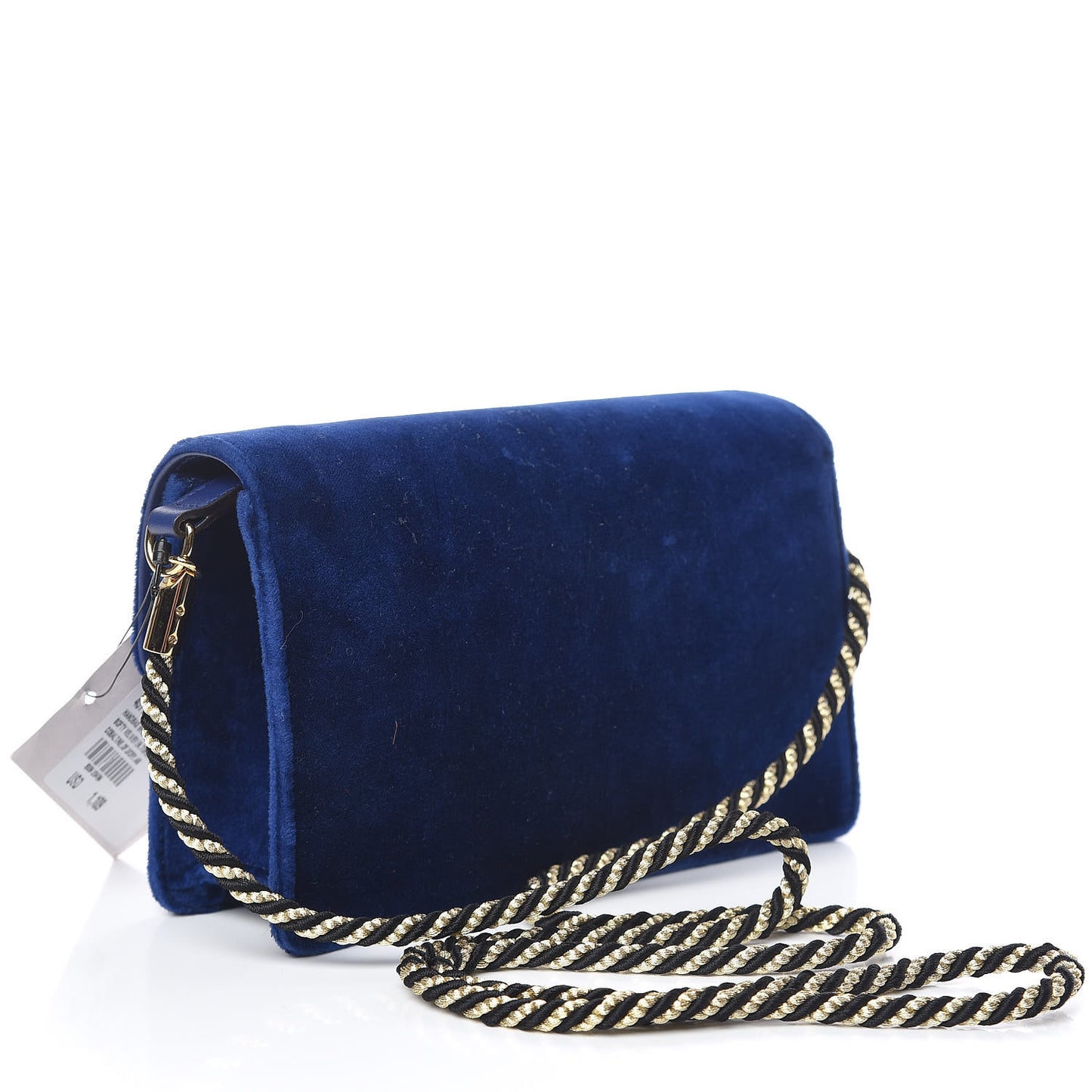 Velvet Crystal Square G Shoulder Bag Cobalt Blue