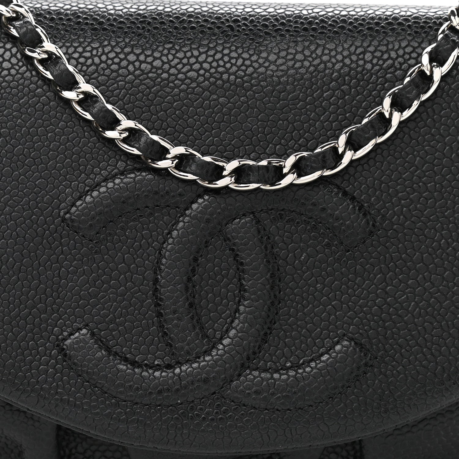 Chanel Caviar Half Moon Wallet On Chain WOC Black 9 of 11