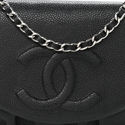 Chanel Caviar Half Moon Wallet On Chain WOC Black 9 of 11