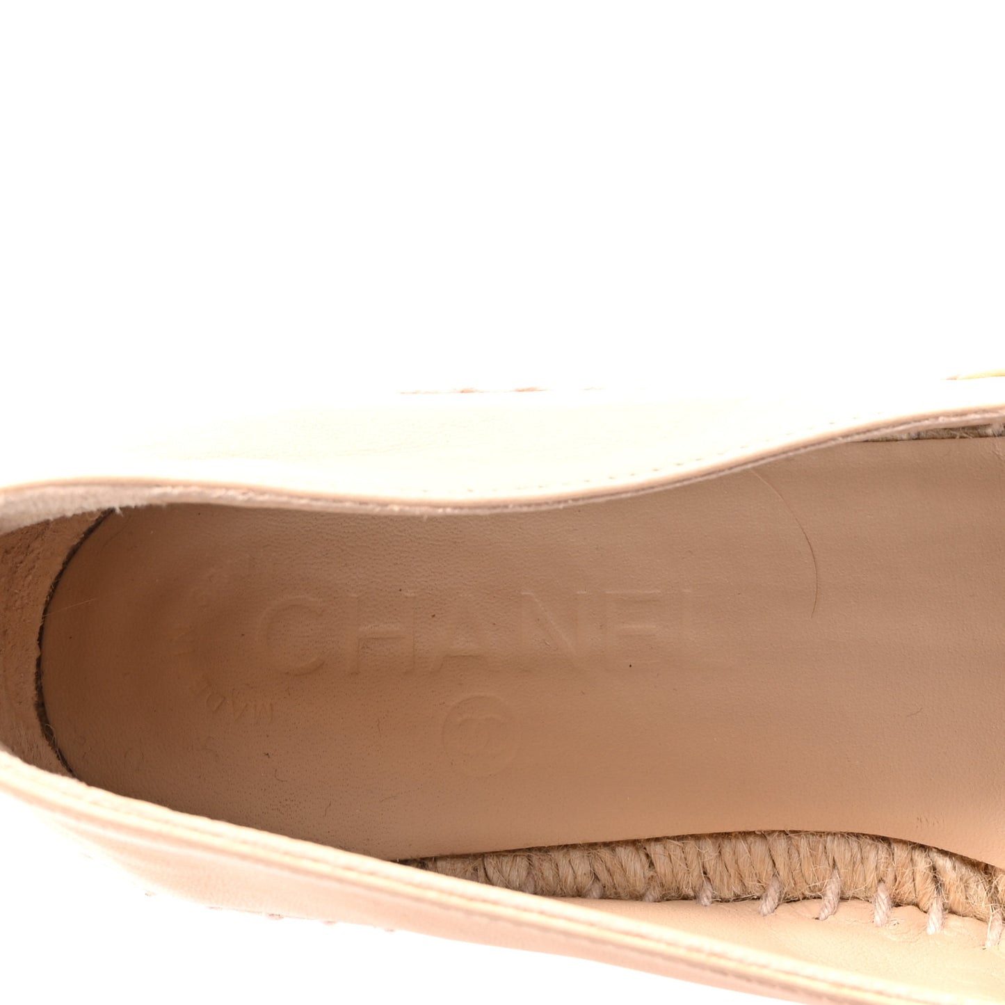 Lambskin CC Espadrilles 37 Beige Black