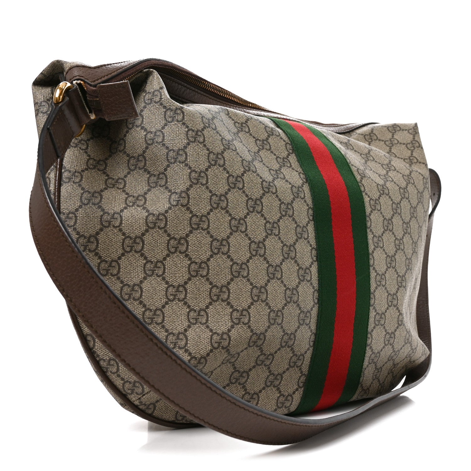 Gucci GG Supreme Monogram Web Ophidia Half Moon Hobo Brown 2 of 9