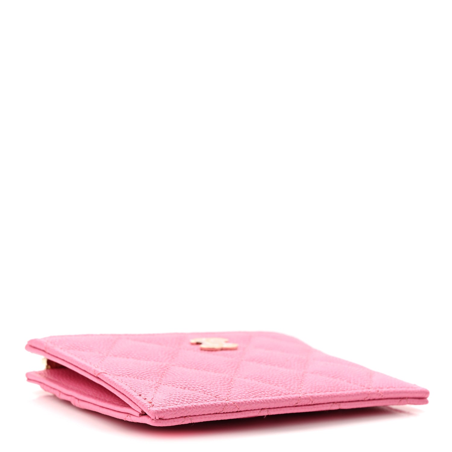 Chanel Caviar Quilted CC Zip Card Holder Pink 4 of 8