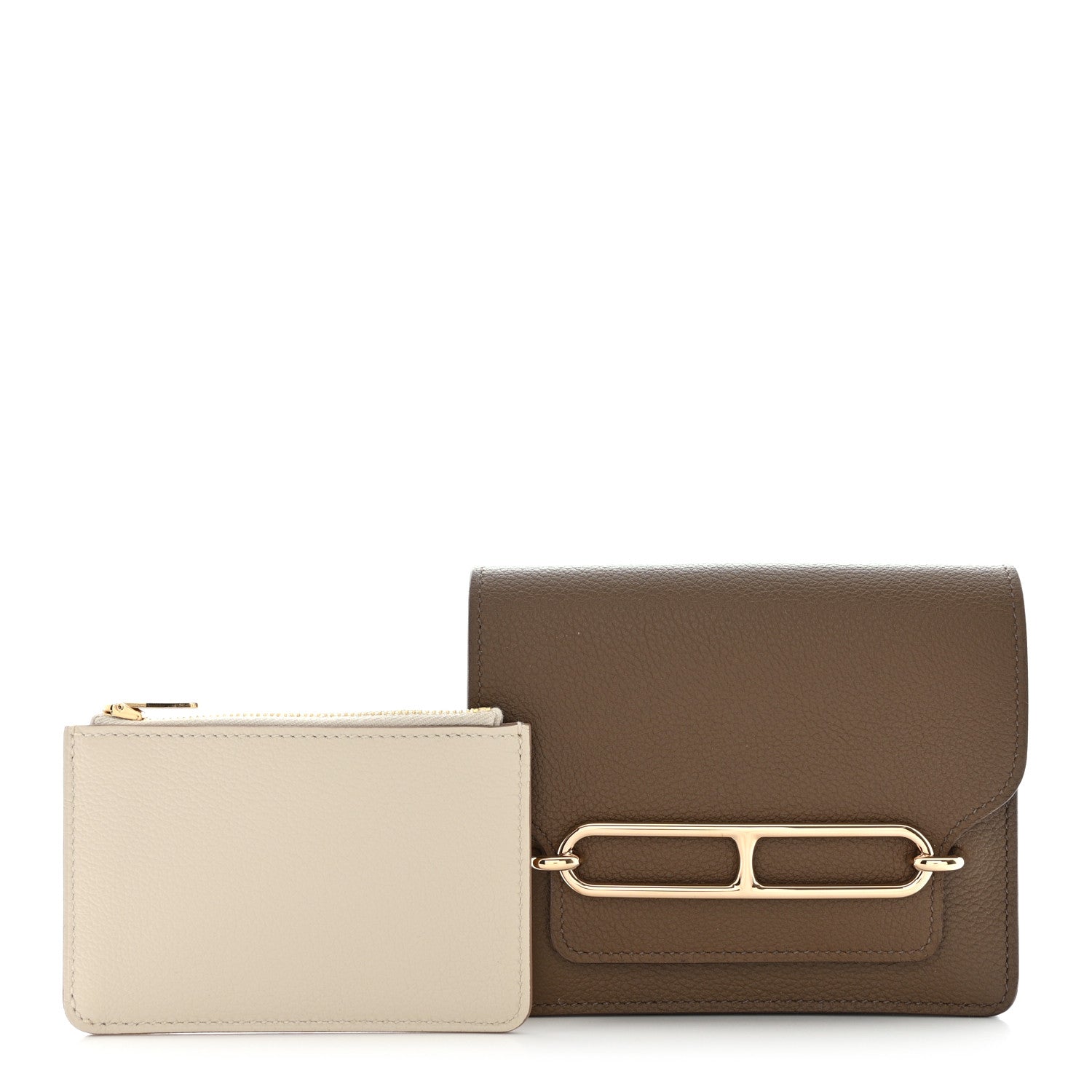 Hermes Evercolor Bi-color Roulis Slim Wallet Etoupe Craie 3 of 10