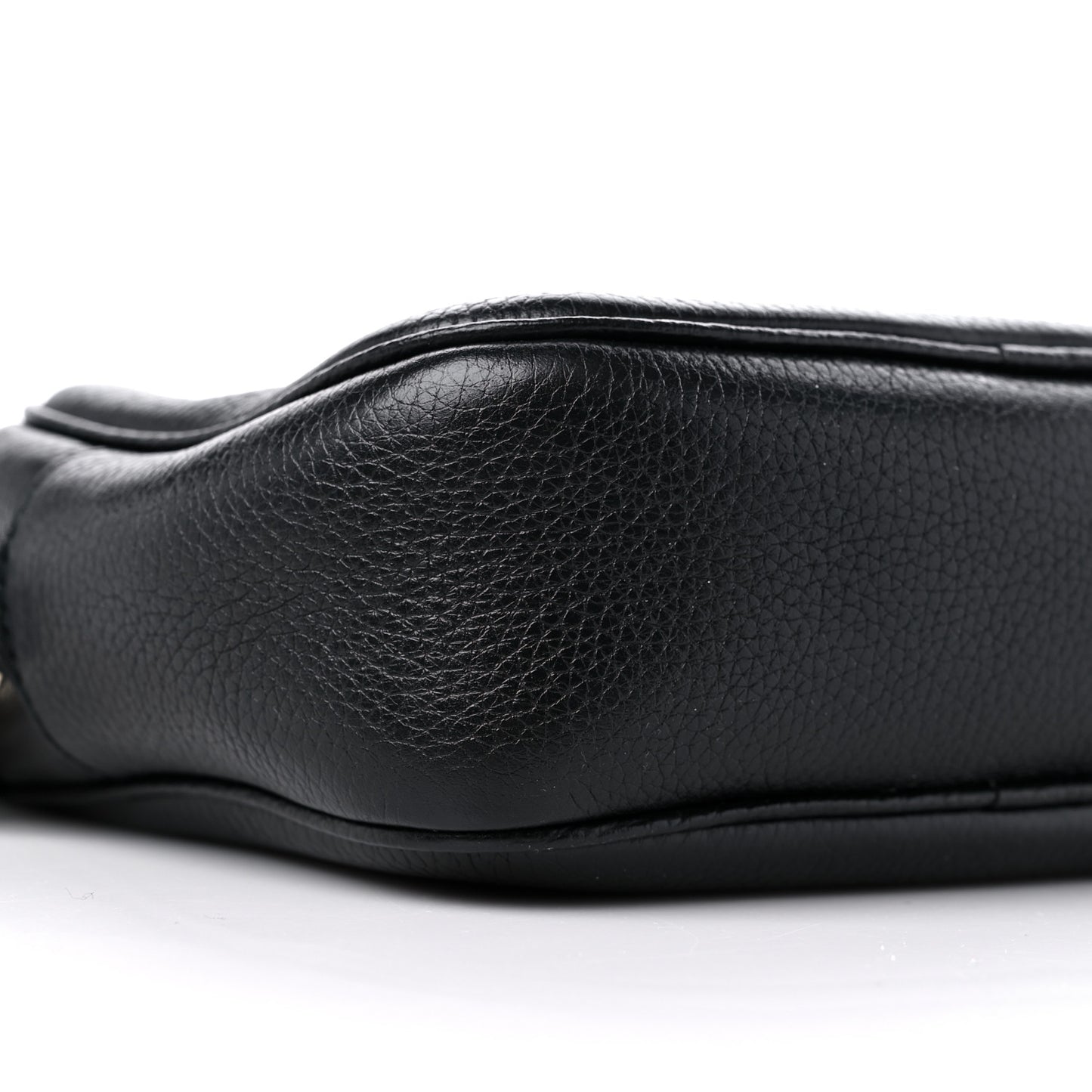 Pebbled Calfskin Small Soho Disco Bag Black
