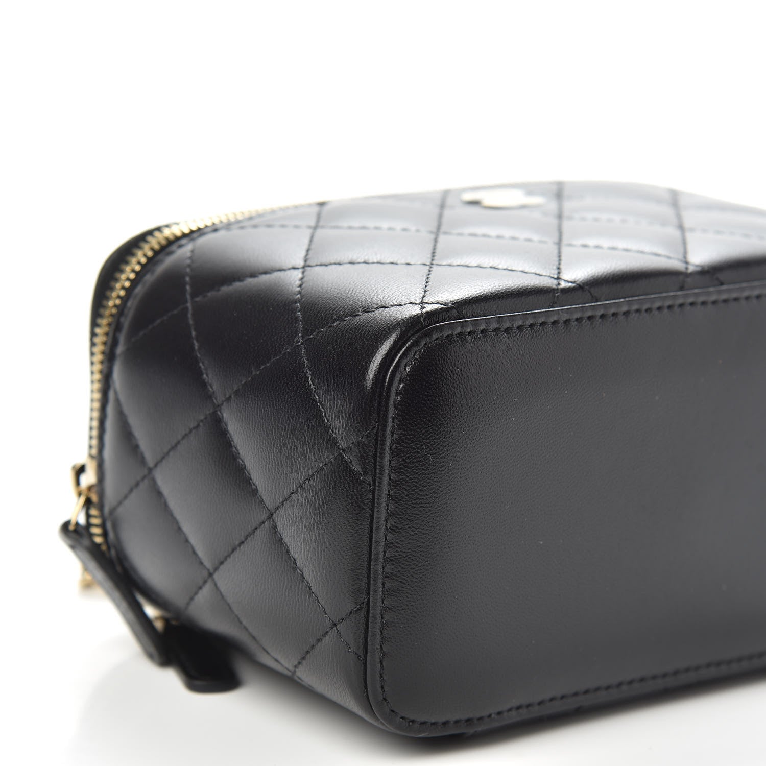 Chanel Lambskin Quilted Small Vanity Case With Chain Black 8 of 10