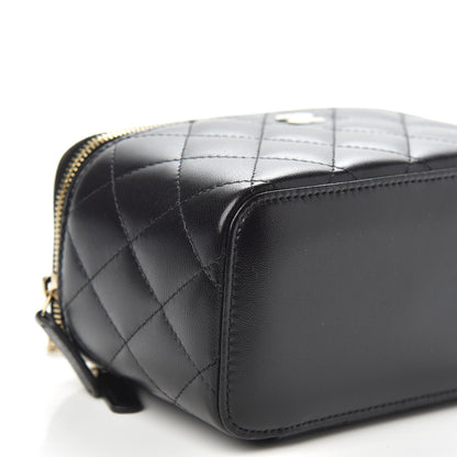 Chanel Lambskin Quilted Small Vanity Case With Chain Black 8 of 10