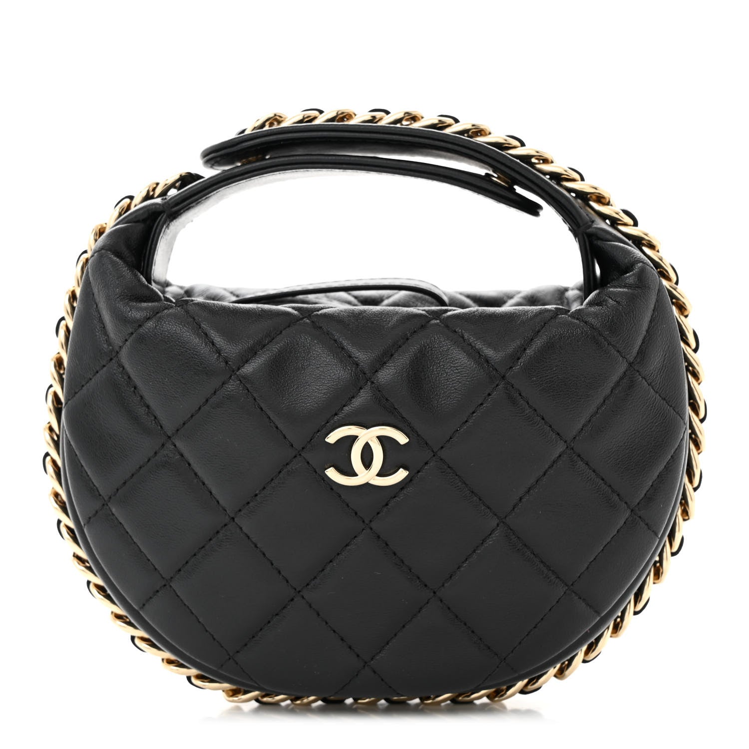 Chanel Lambskin Quilted Chain Around Pouch Black 1 of 10