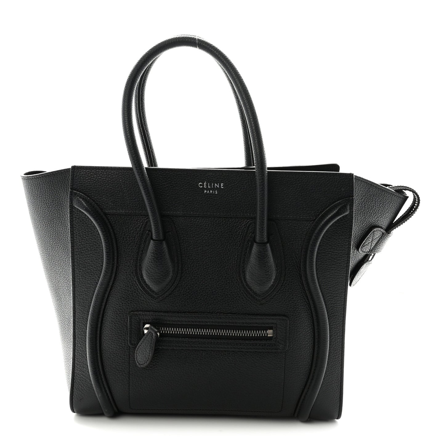 Drummed Calfskin Micro Luggage Black